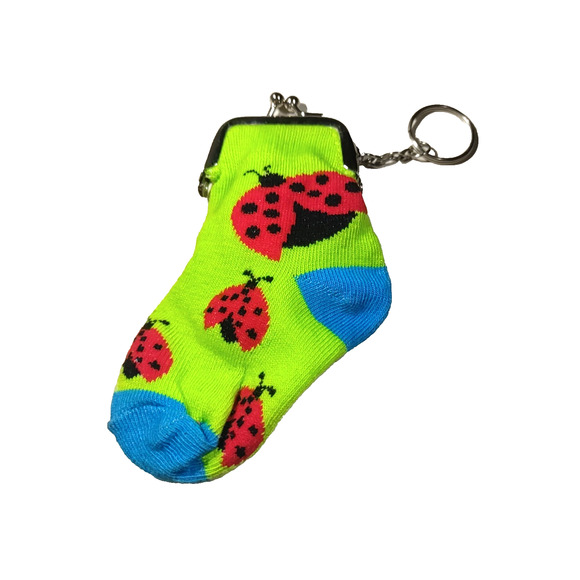 Lady Bug Baby Pocket Keychain Green Red black blue - Picture 1 of 6
